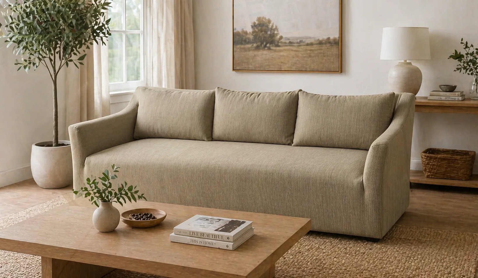 225cm Linen Blend Sofa - Ready to Deliver - Image 2