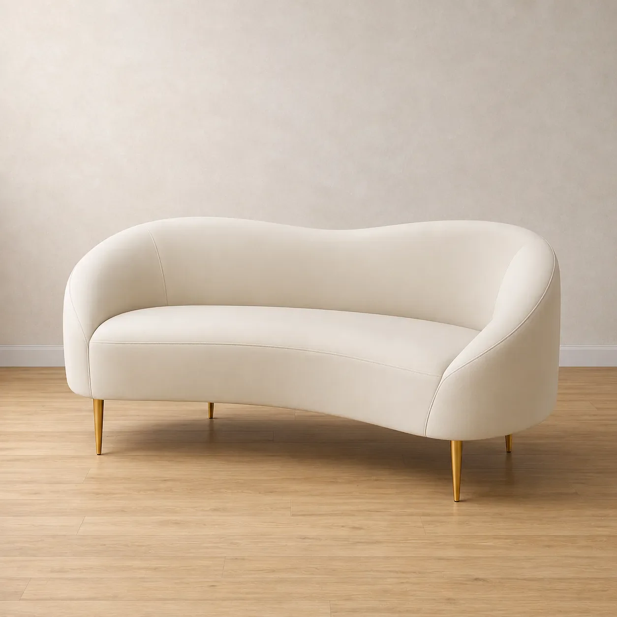 170cm Lorenzo Off White Leather Sofa - Ready to Deliver