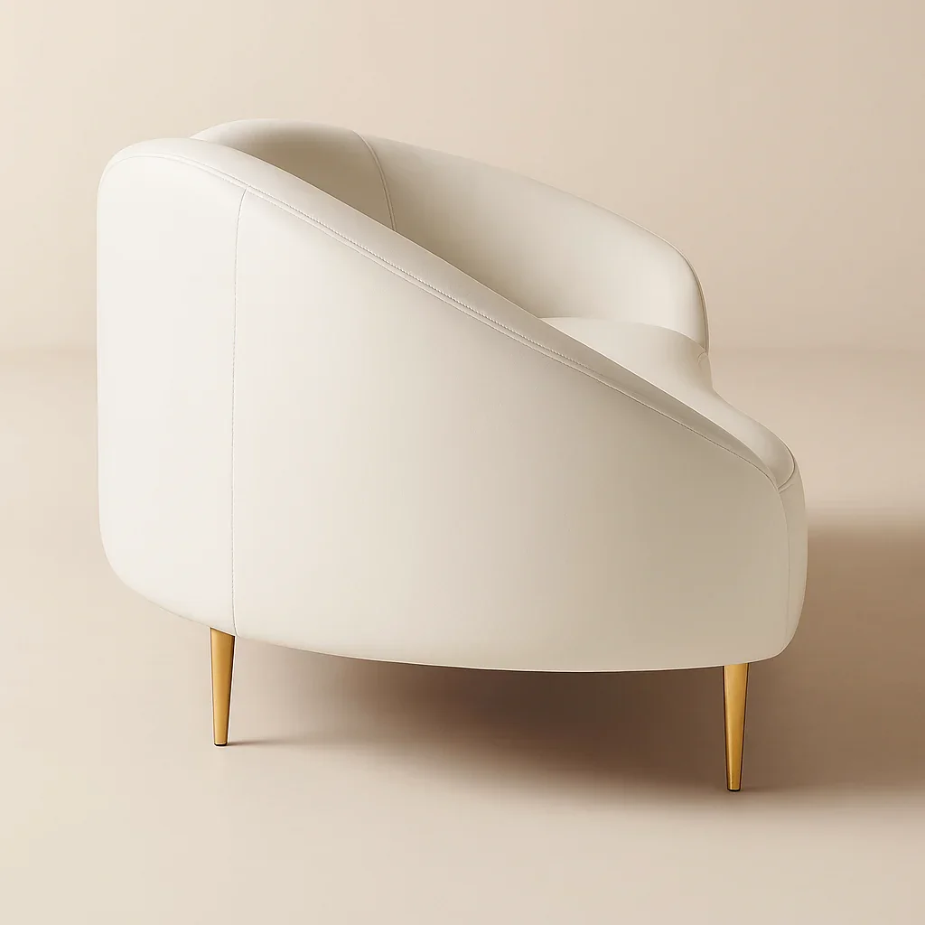 170cm Lorenzo Off White Leather Sofa - Ready to Deliver - Image 3
