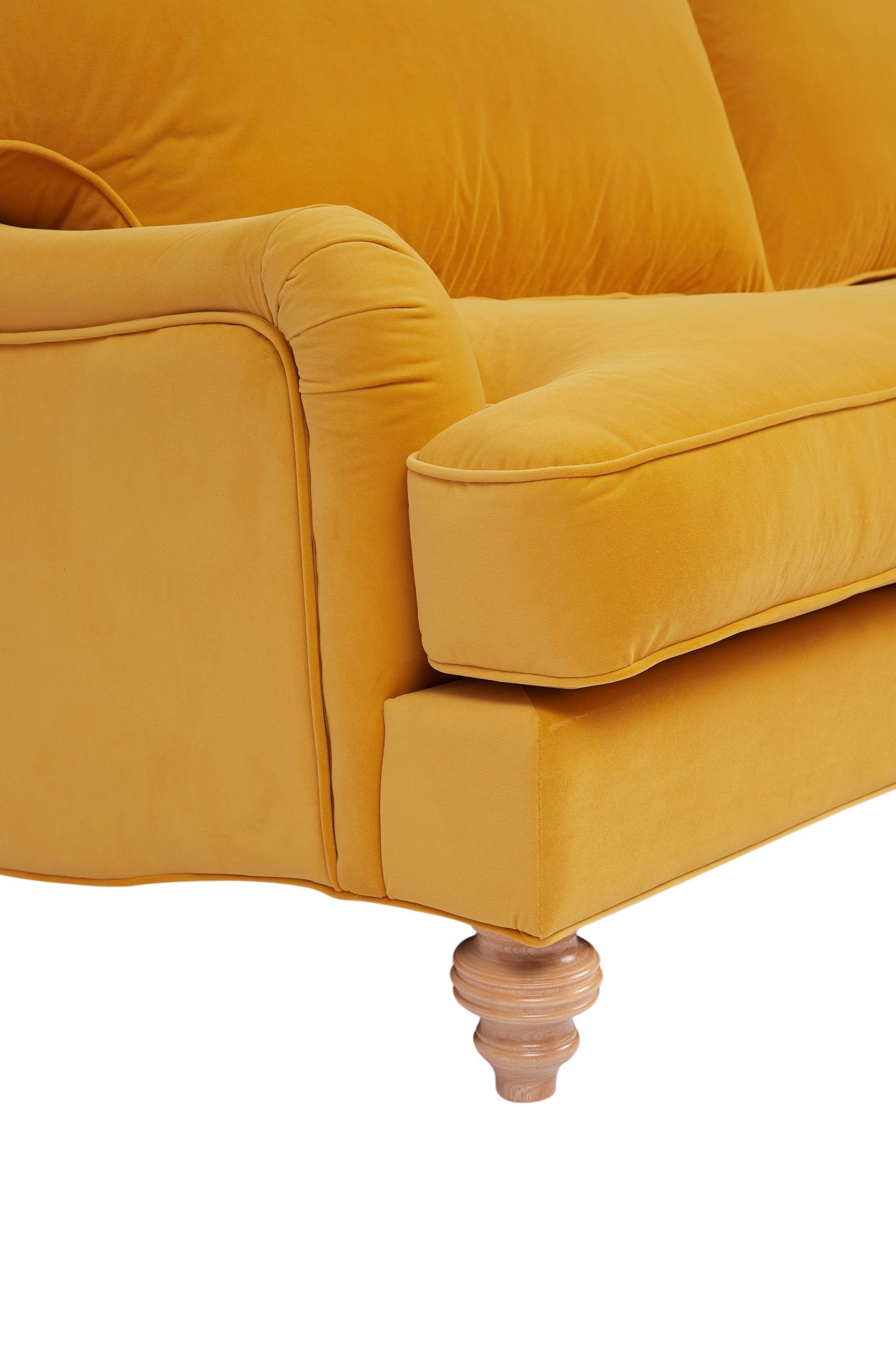 160cm Abbie Sofa in Vintage Gold Velvet- Ready To Deliver - Image 4