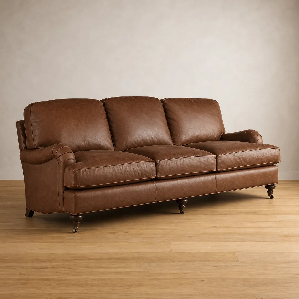 Abbie Vintage Leather High Back Sofa | Classic English Style - Image 3