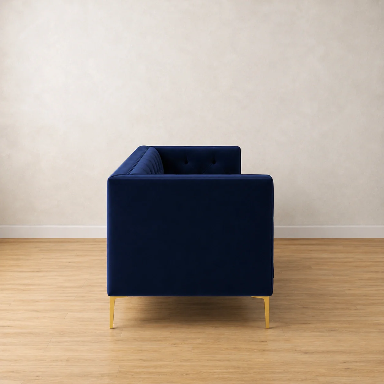 165cm Arthur Sofa in Navy Velvet - Ready To Deliver - Image 2