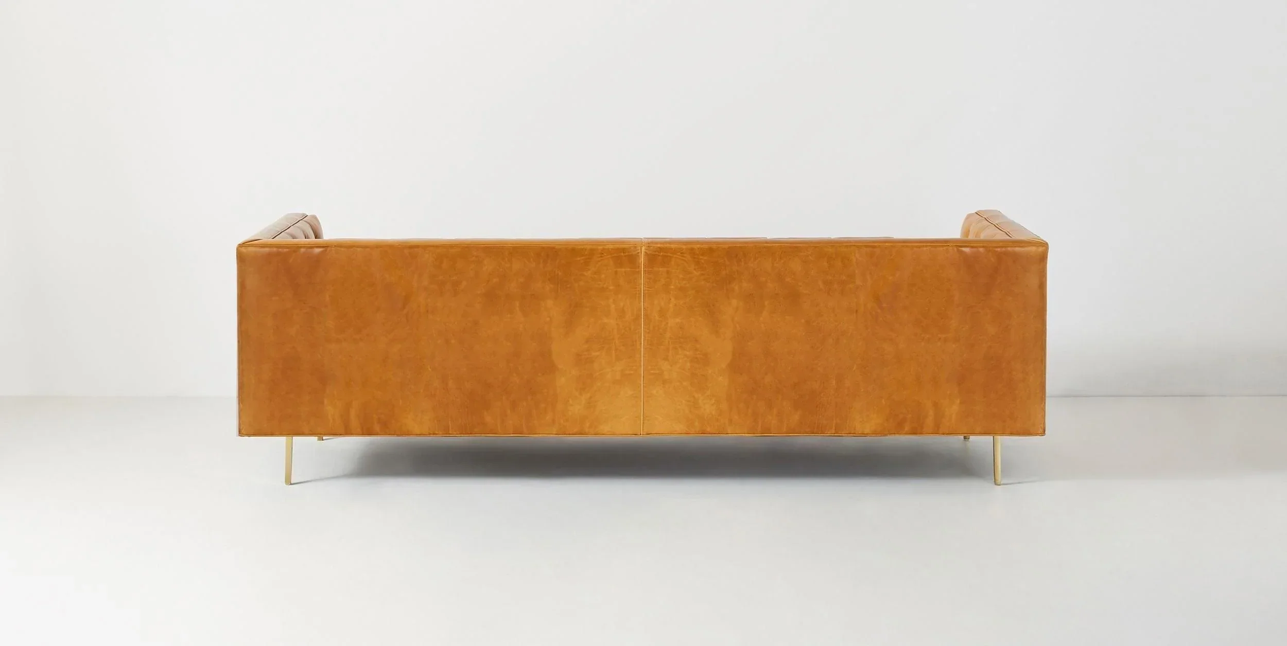 Arthur Mid-Century Leather Sofa | Deep Buttoned Sofa - Image 4