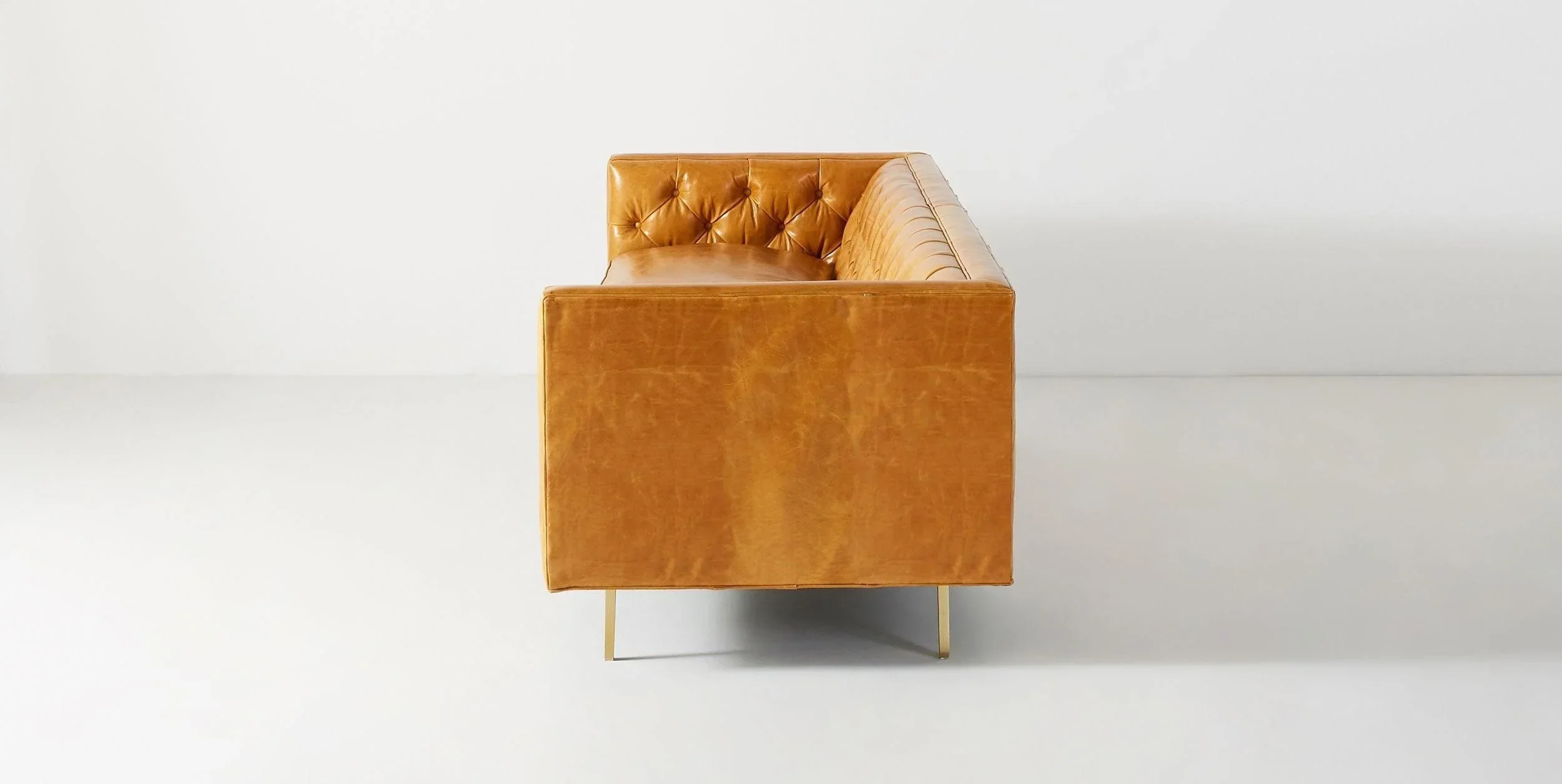Arthur Mid-Century Leather Sofa | Deep Buttoned Sofa - Image 5