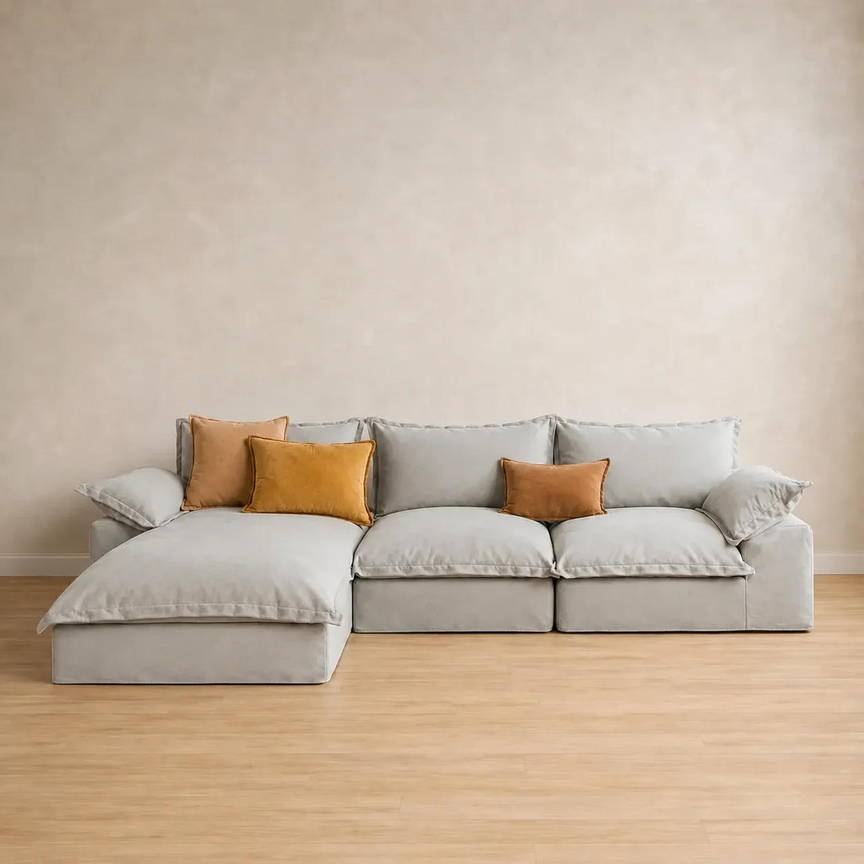Chiara Sectional Loose Washable Cover Sofa With Chaise - Left Facing