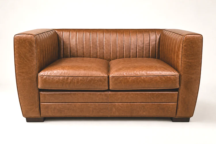 160cm Deco Vintage Leather Sofa - Ready To Deliver - Image 4