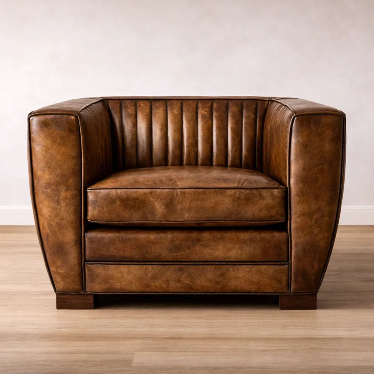 Deco Vintage Leather Sofa - Image 9