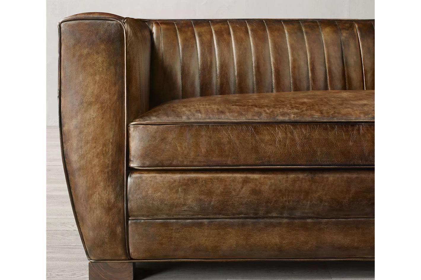 Deco Vintage Leather Sofa Bed - Kingsize and Double - Image 7