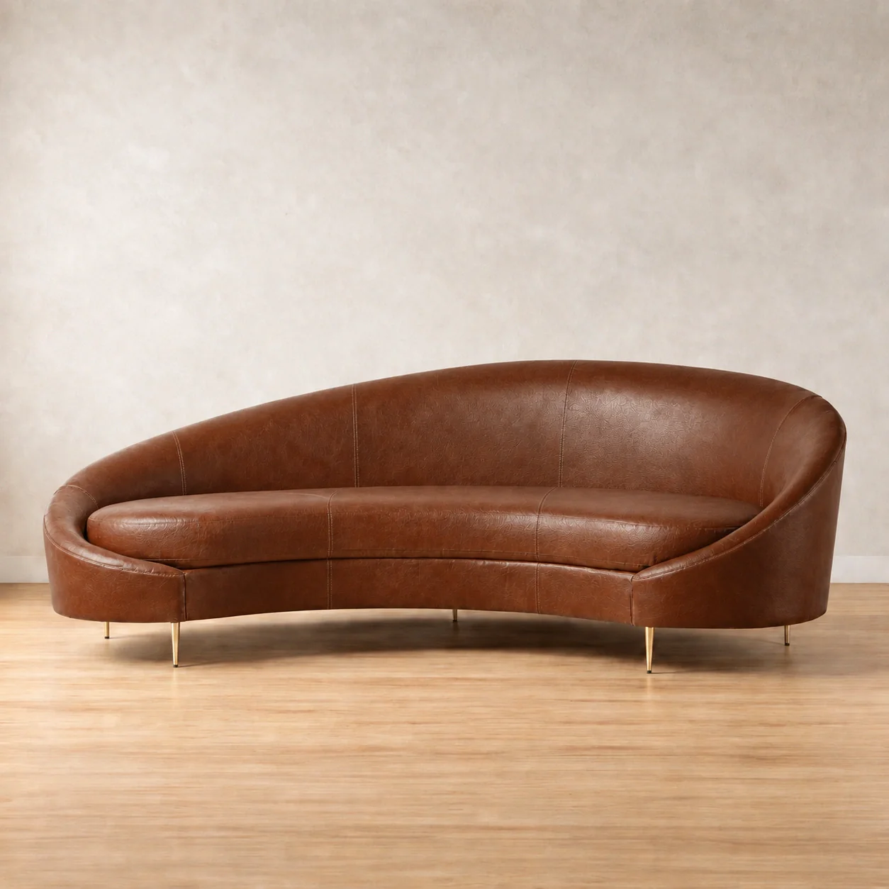 Gianna Curved Leather Sofa - Image 3