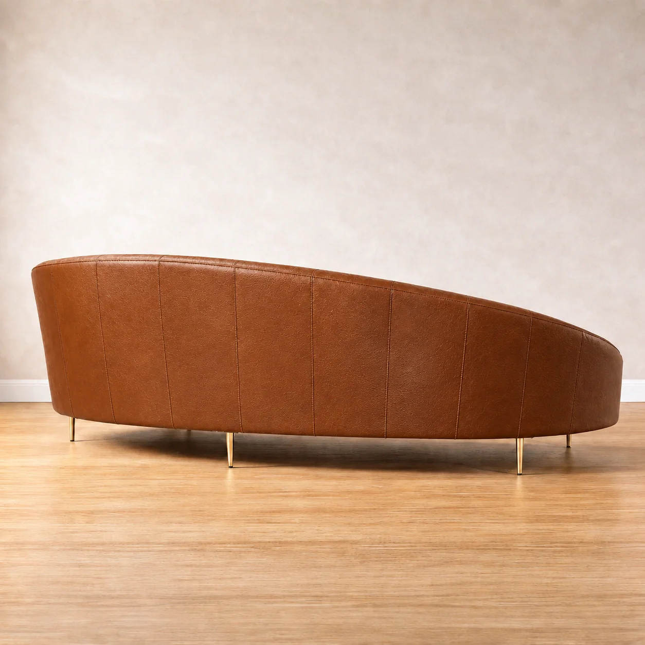 Gianna Curved Leather Sofa - Image 4