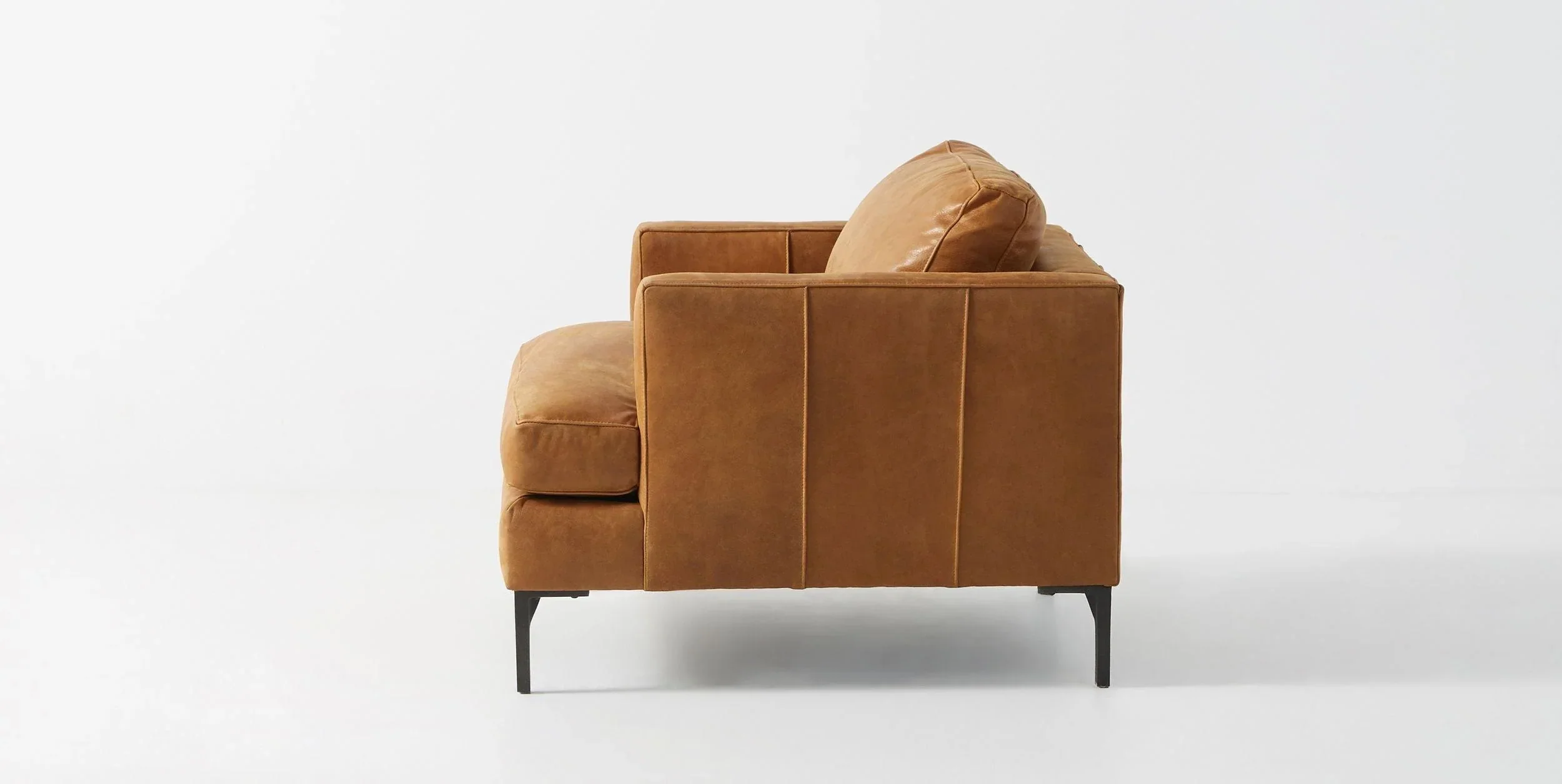 Hudson Mid Century Leather Love Seat - Image 3