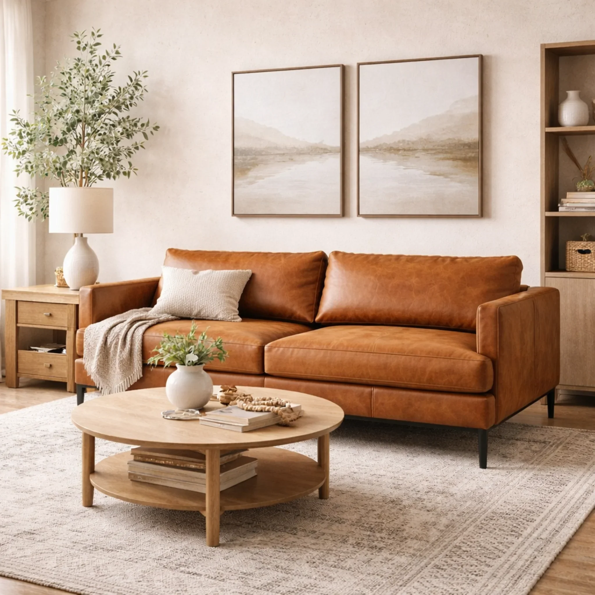 Hudson Mid Century Leather Sofa - Image 4