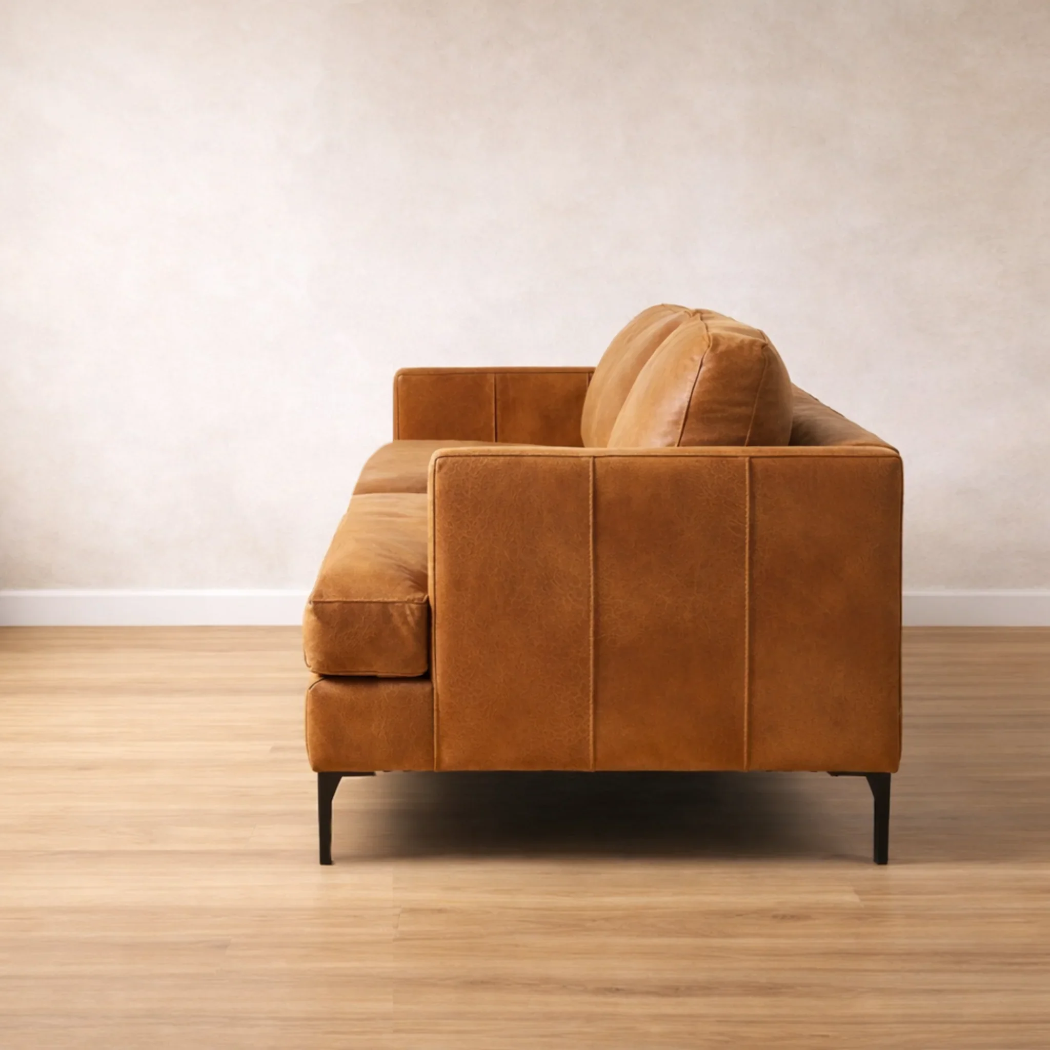 Hudson Mid Century Leather Sofa - Image 5