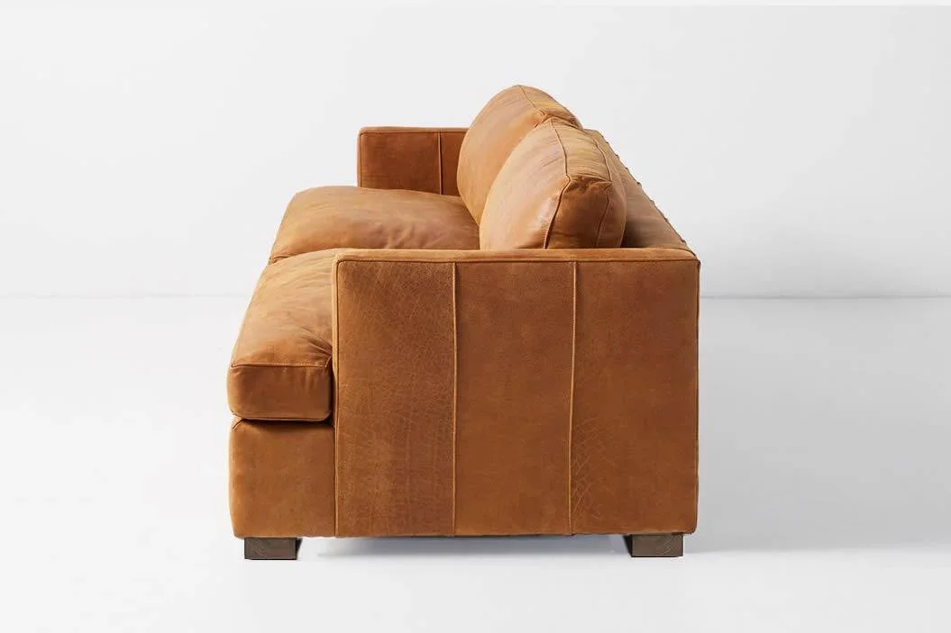 Hudson Mid Century Leather Sofa Bed - Image 3