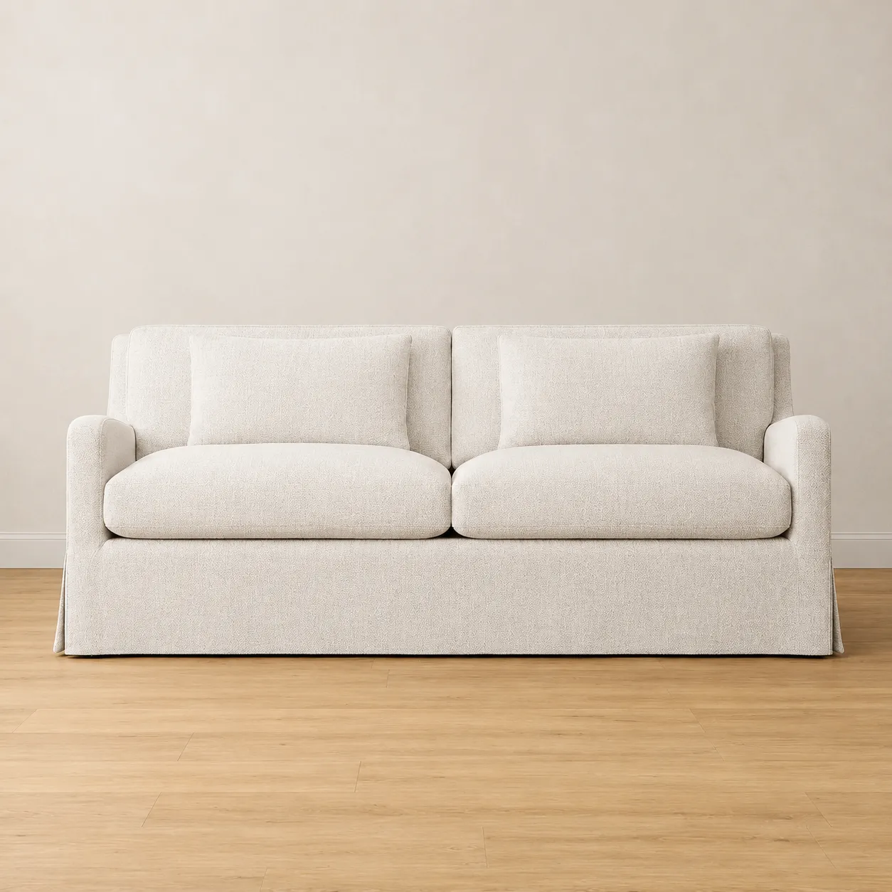 Available August - 200cm Niccolo Loose Washable Cover Linen Sofa - Ivory - Image 2