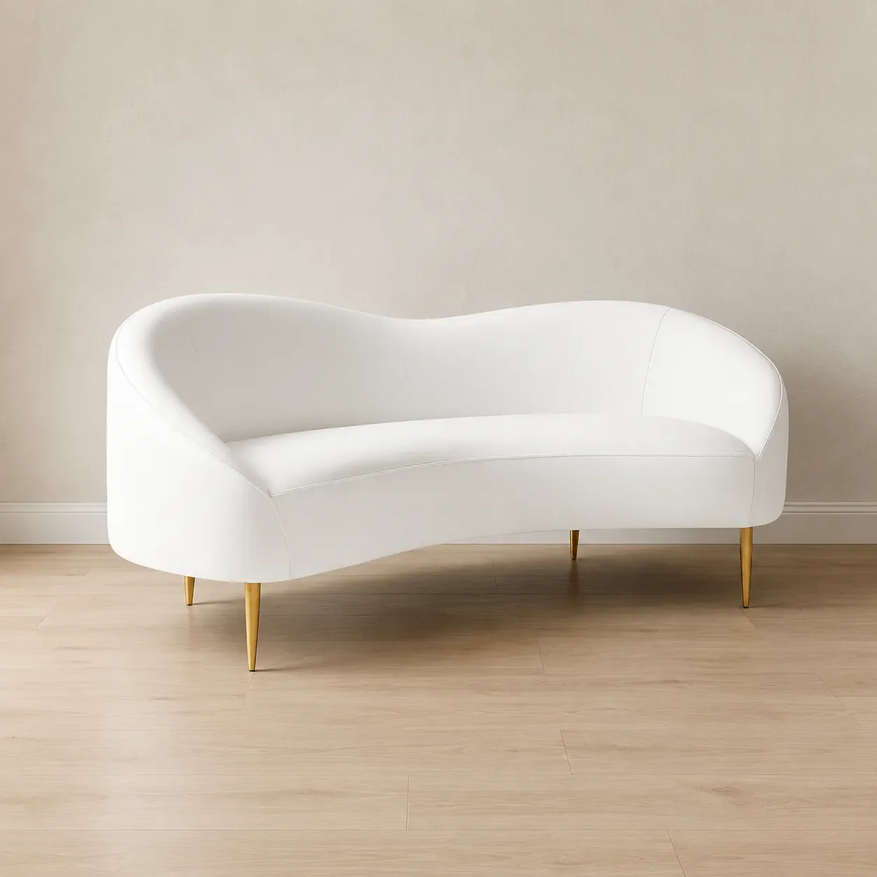 170cm Lorenzo White Leather Sofa - Ready to Deliver