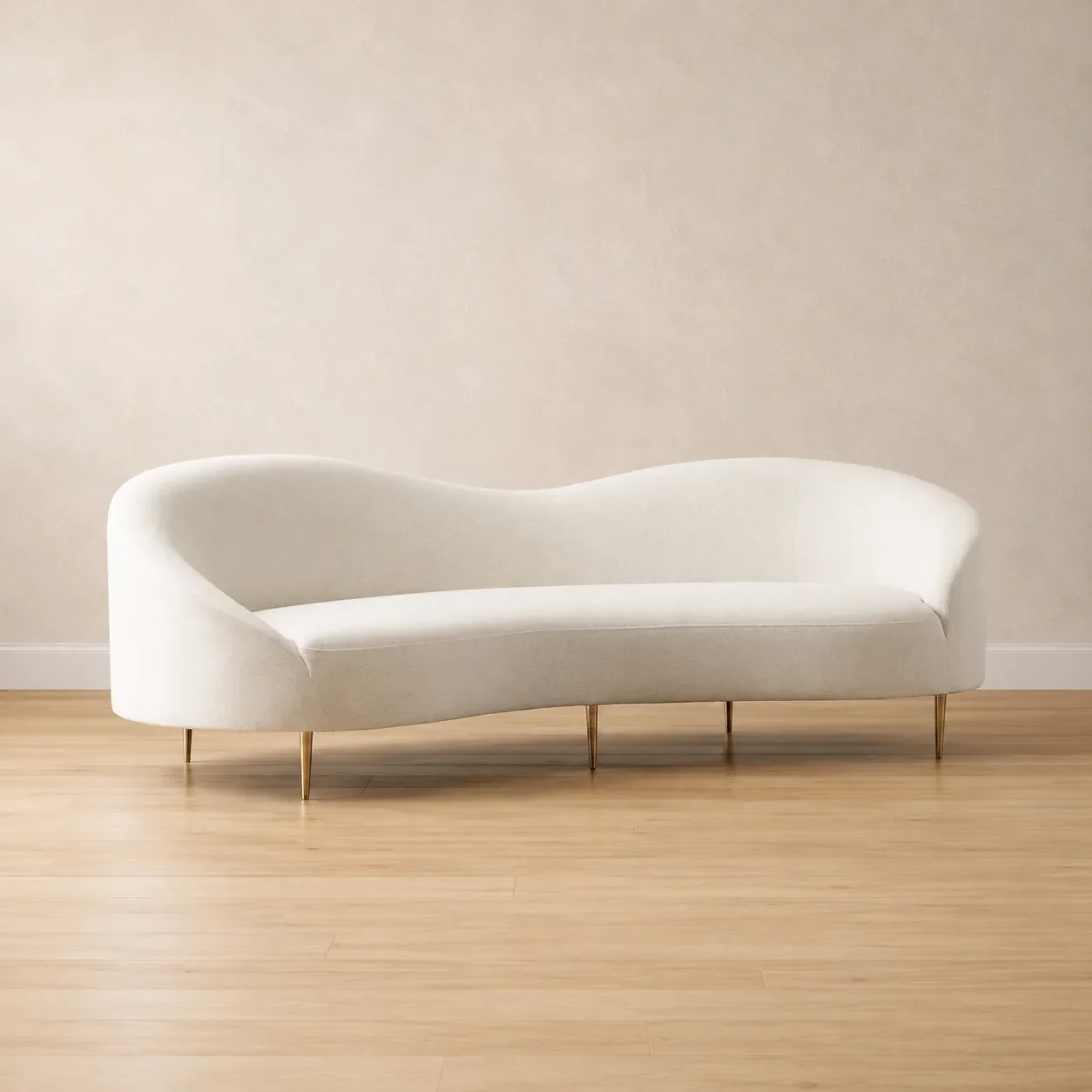 Lorenzo Curved Leather Sofa