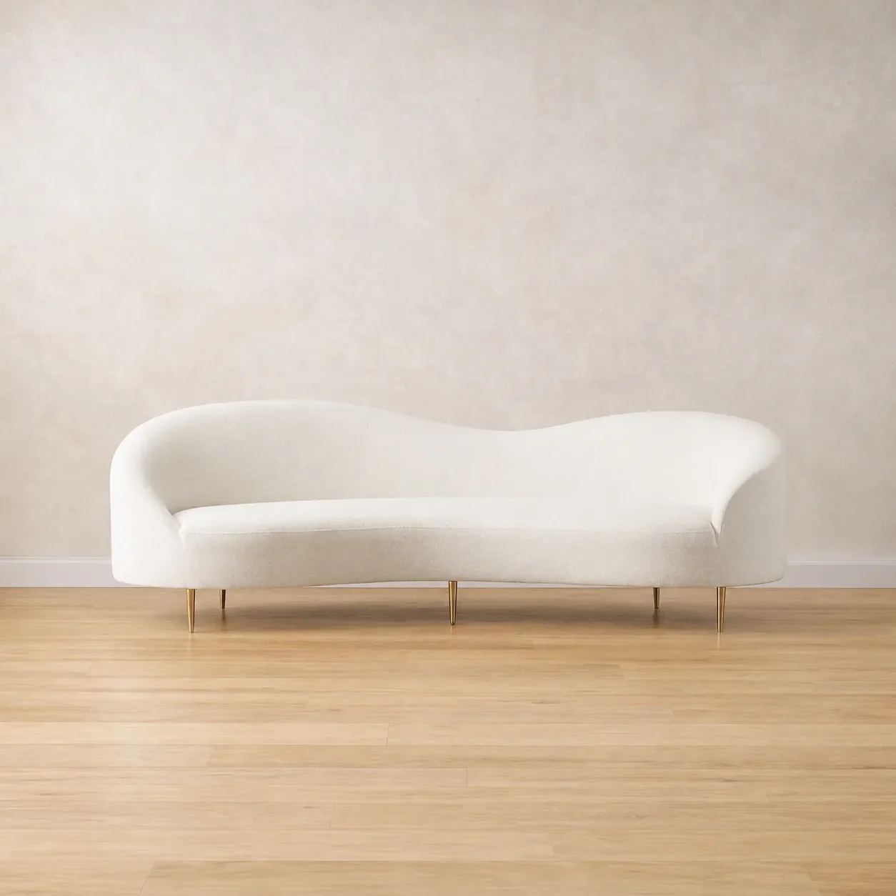 Lorenzo Curved Leather Sofa - Image 3
