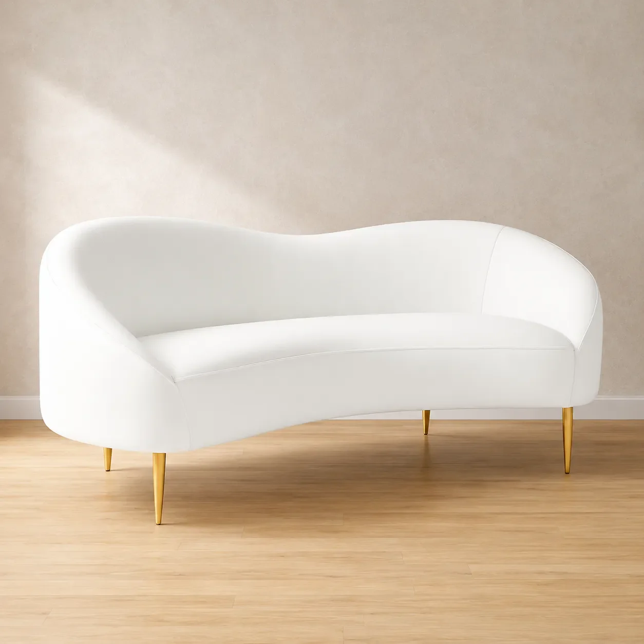 Lorenzo Curved Leather Sofa - Image 5