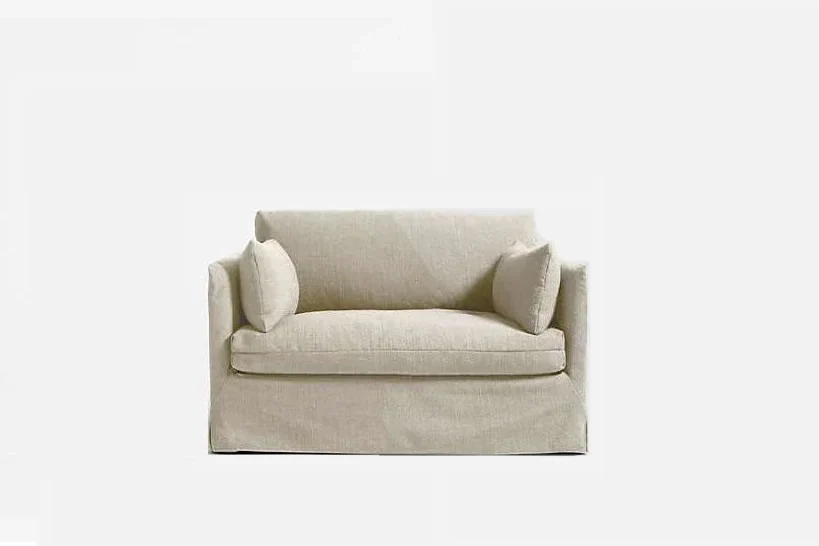 Michelle Loose Cover Linen Love Seat - Image 2