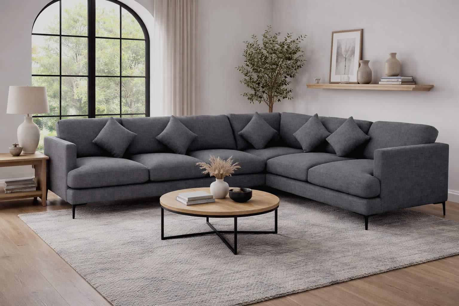 Hudson Charcoal Corner Sofa 320cm x 240cm - Ready to deliver - Image 2