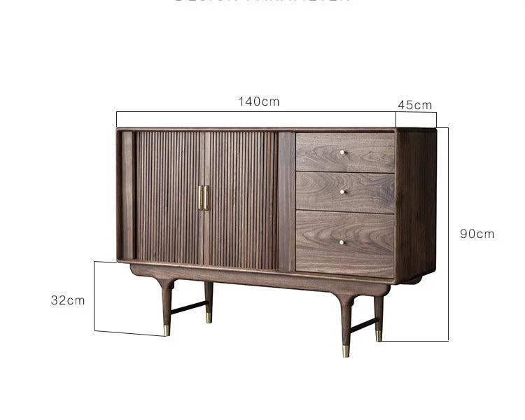 The Elixir Solid Walnut Wood Drinks Cabinet - Image 8