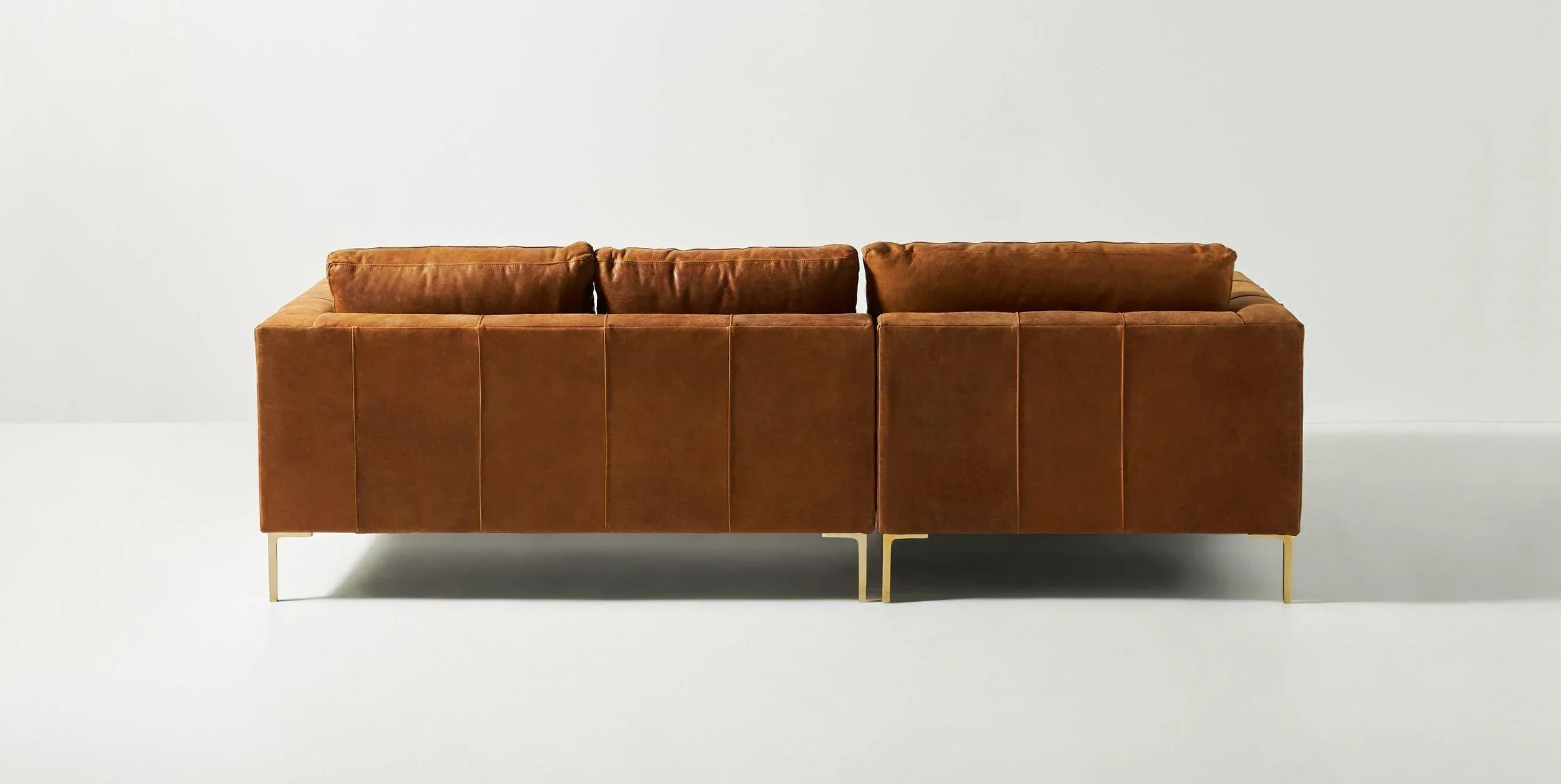 Turin Contemporary Leather Sofa With Chaise - Image 6