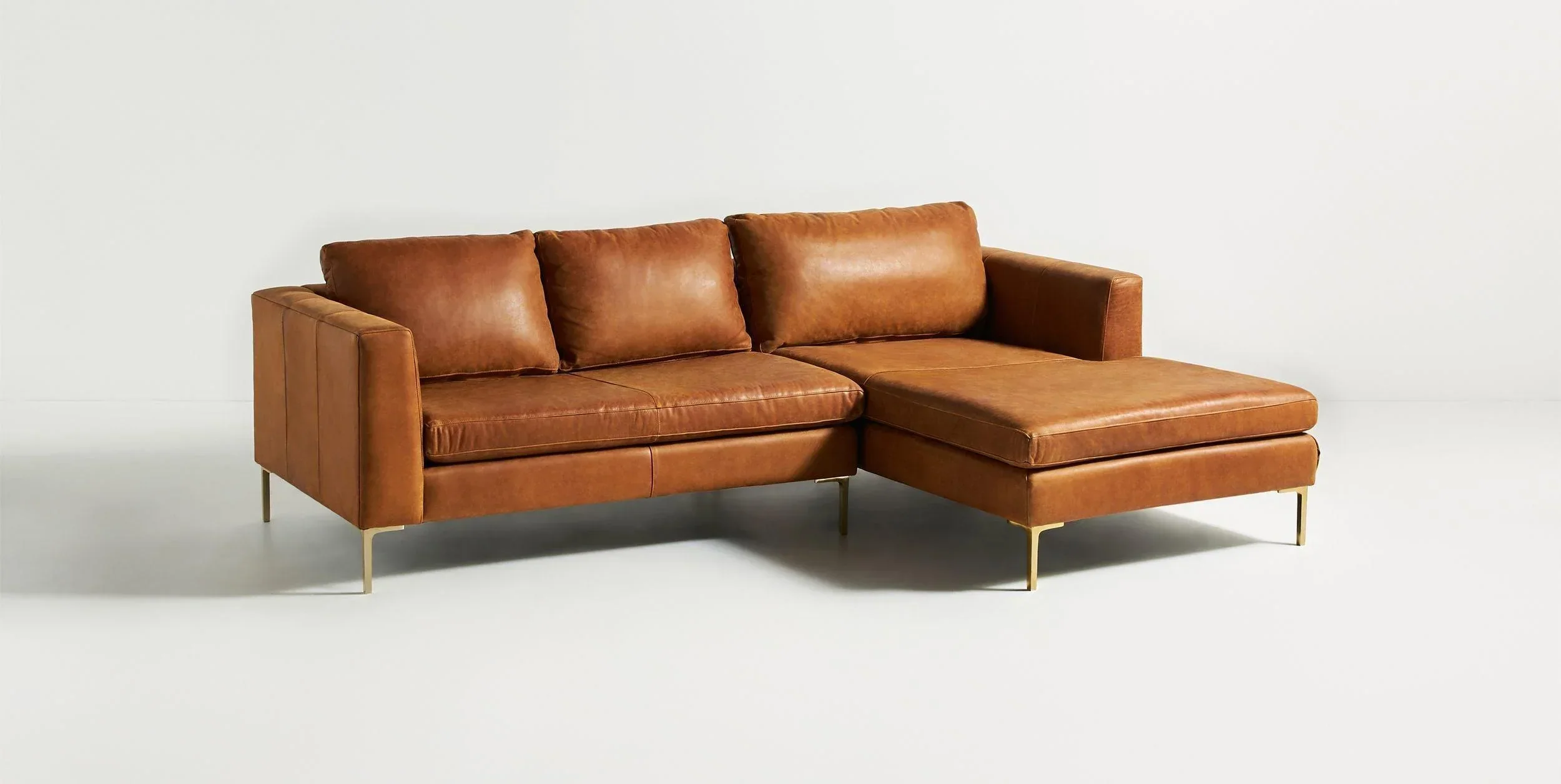 Turin Contemporary Leather Sofa With Chaise - Image 7